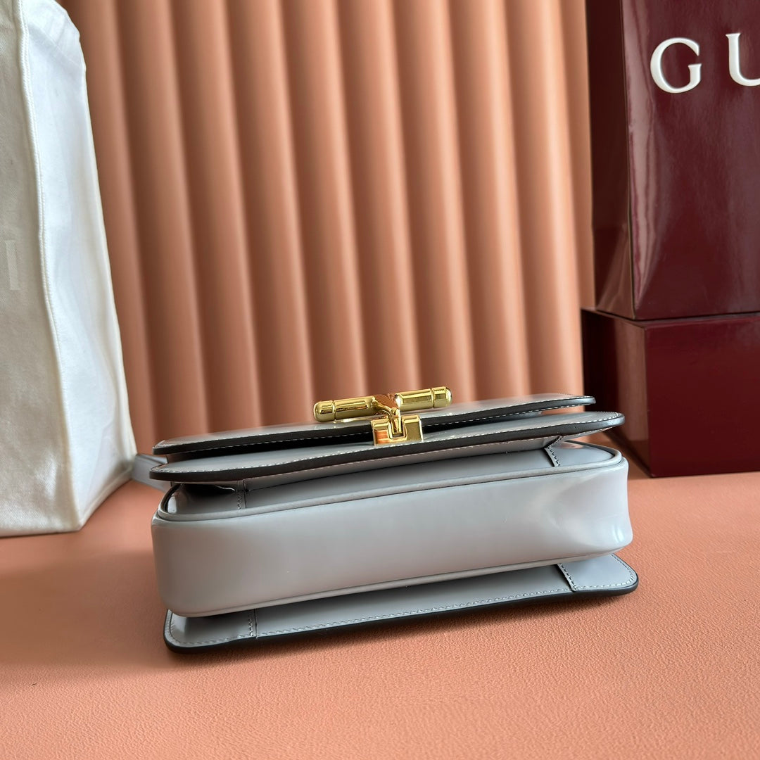 Gucci Siena Small Shoulder Bag Gray Leather 271872