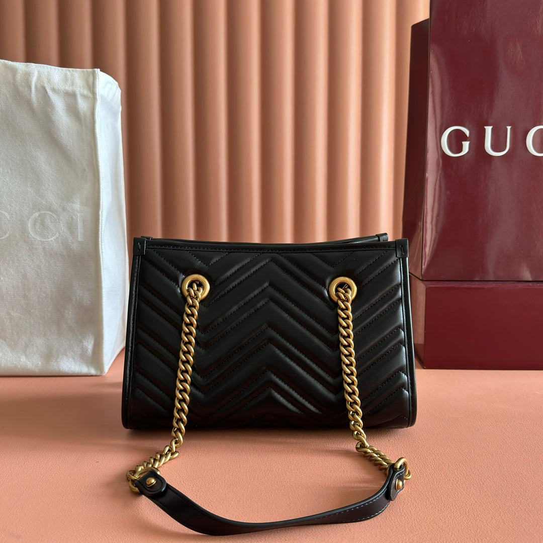 GG Marmont Matelasse Tote Black Leather 271805