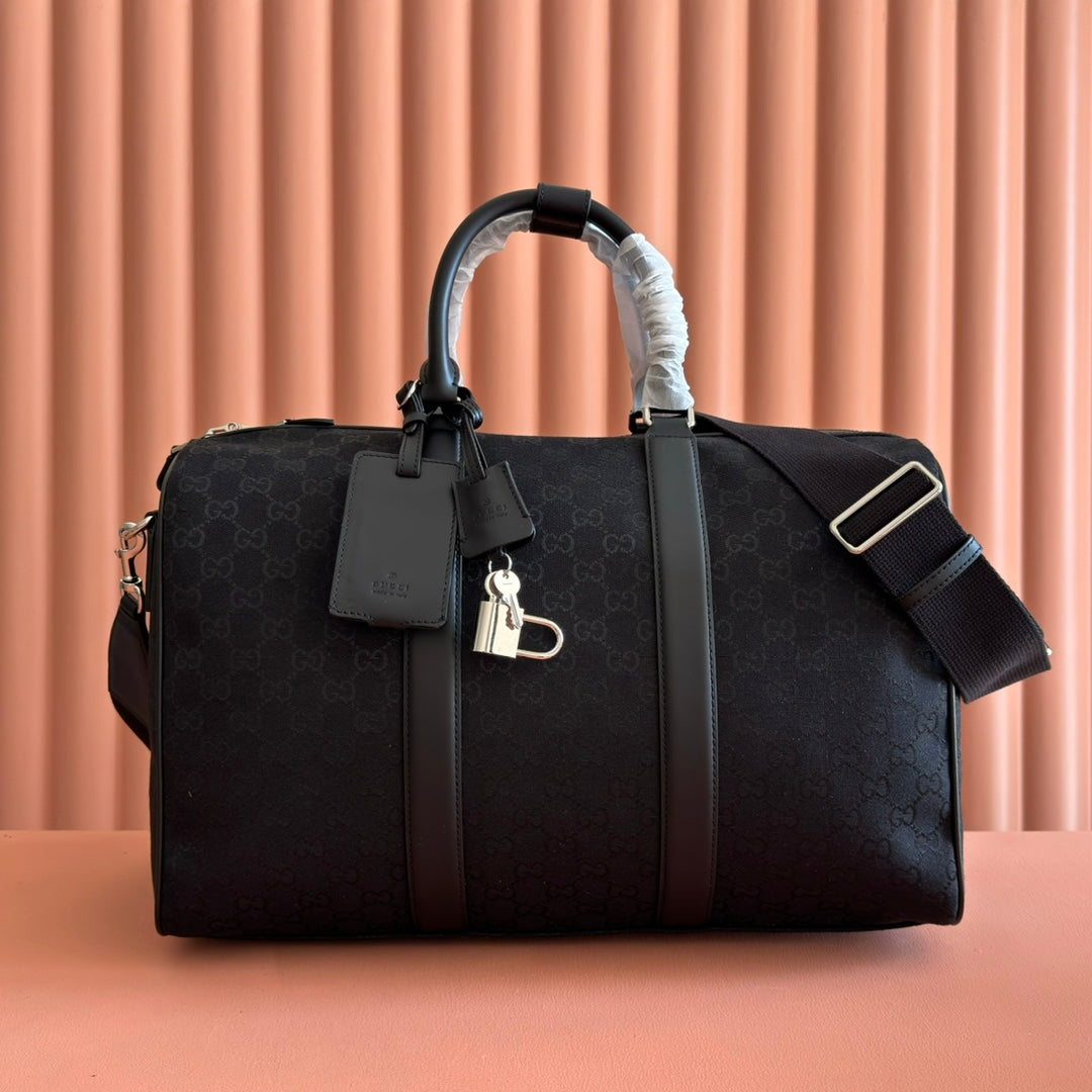 GG FW25 Monogram Medium Duffle Bag Black Fabric