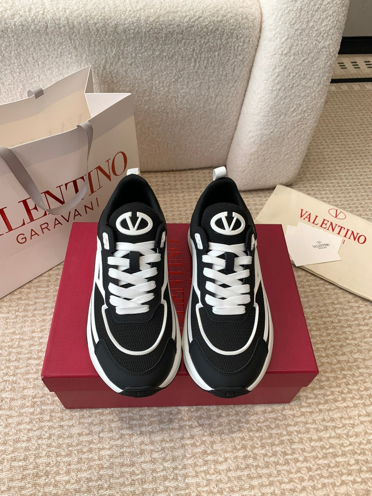 VL Sneaker 50mm In Black Mix White Mesh Fabric And Molded Foam 828154