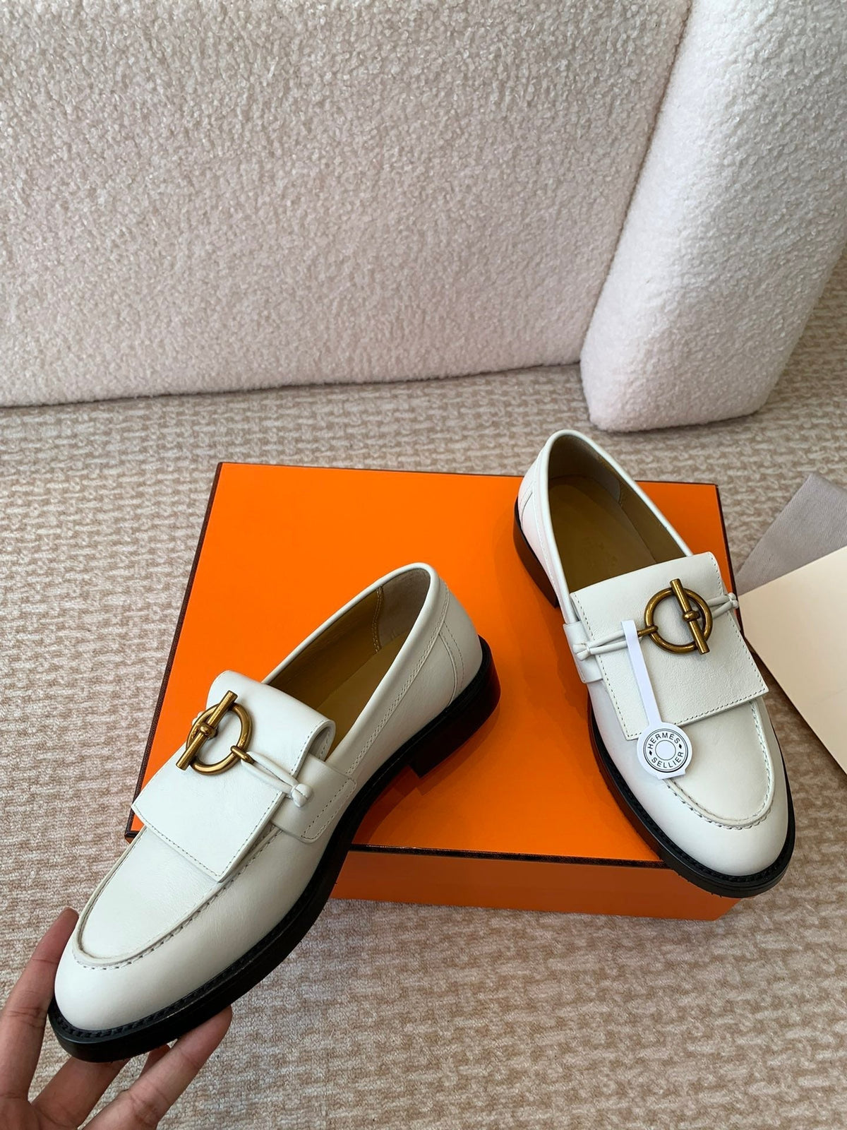 ivy loafer white lambskin