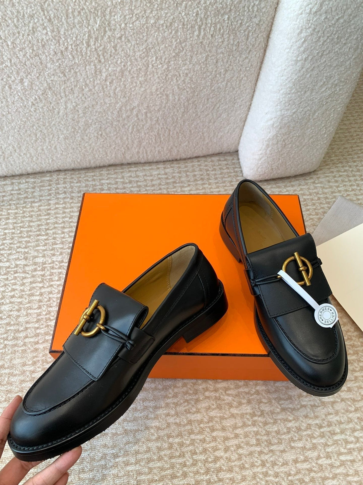 ivy loafer black lambskin