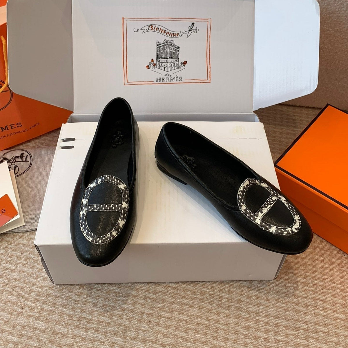 HM Ballet Flat In Black Lambskin 997869