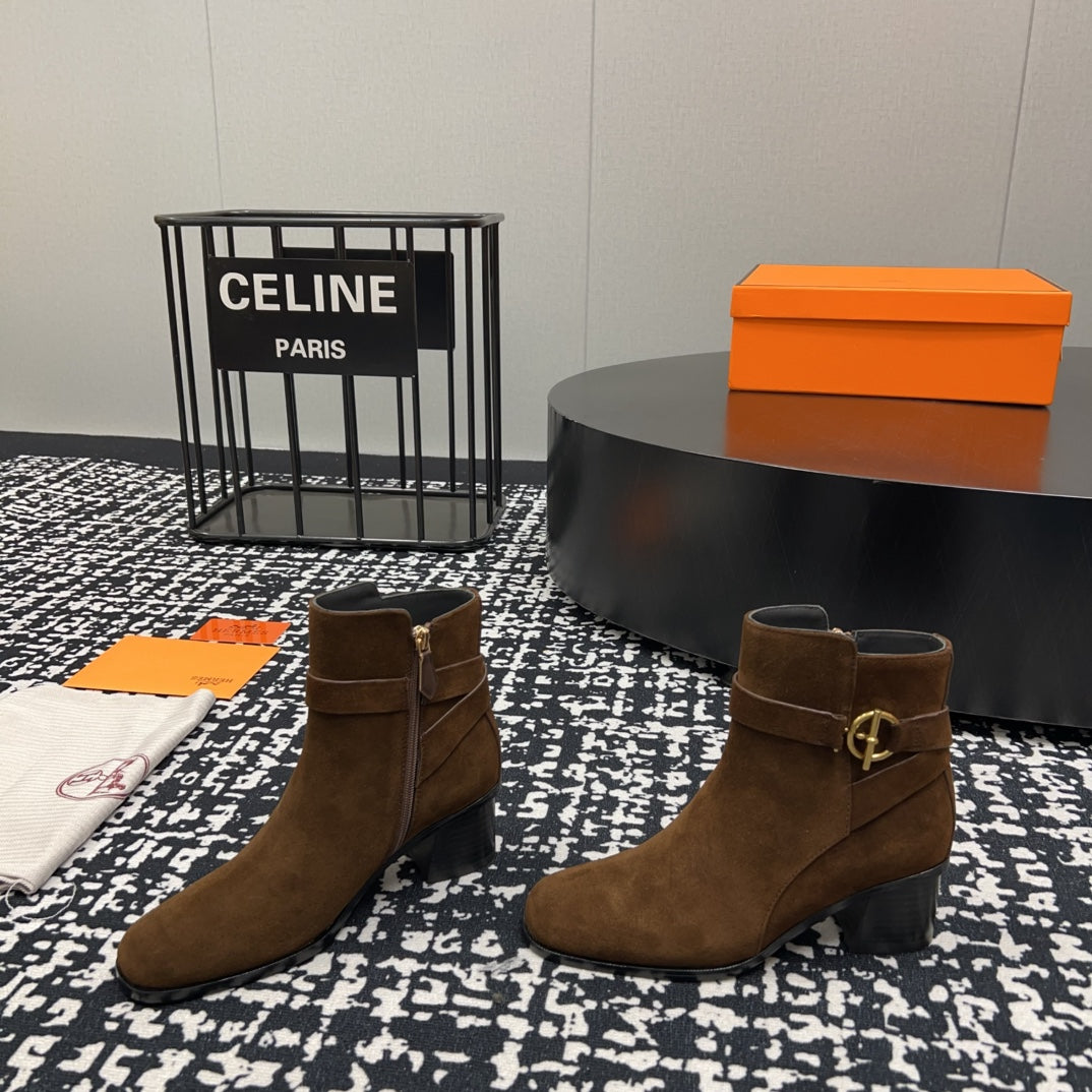 HM Jill 60 Ankle Boot Earth Brown Suede 952380