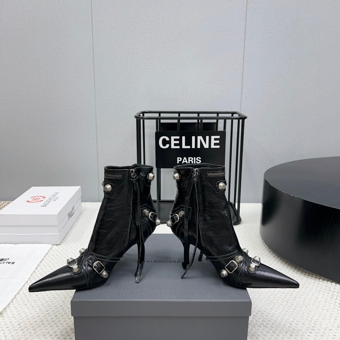 CAGOLE HIGH BOOTS IN BLACK LAMBSKIN