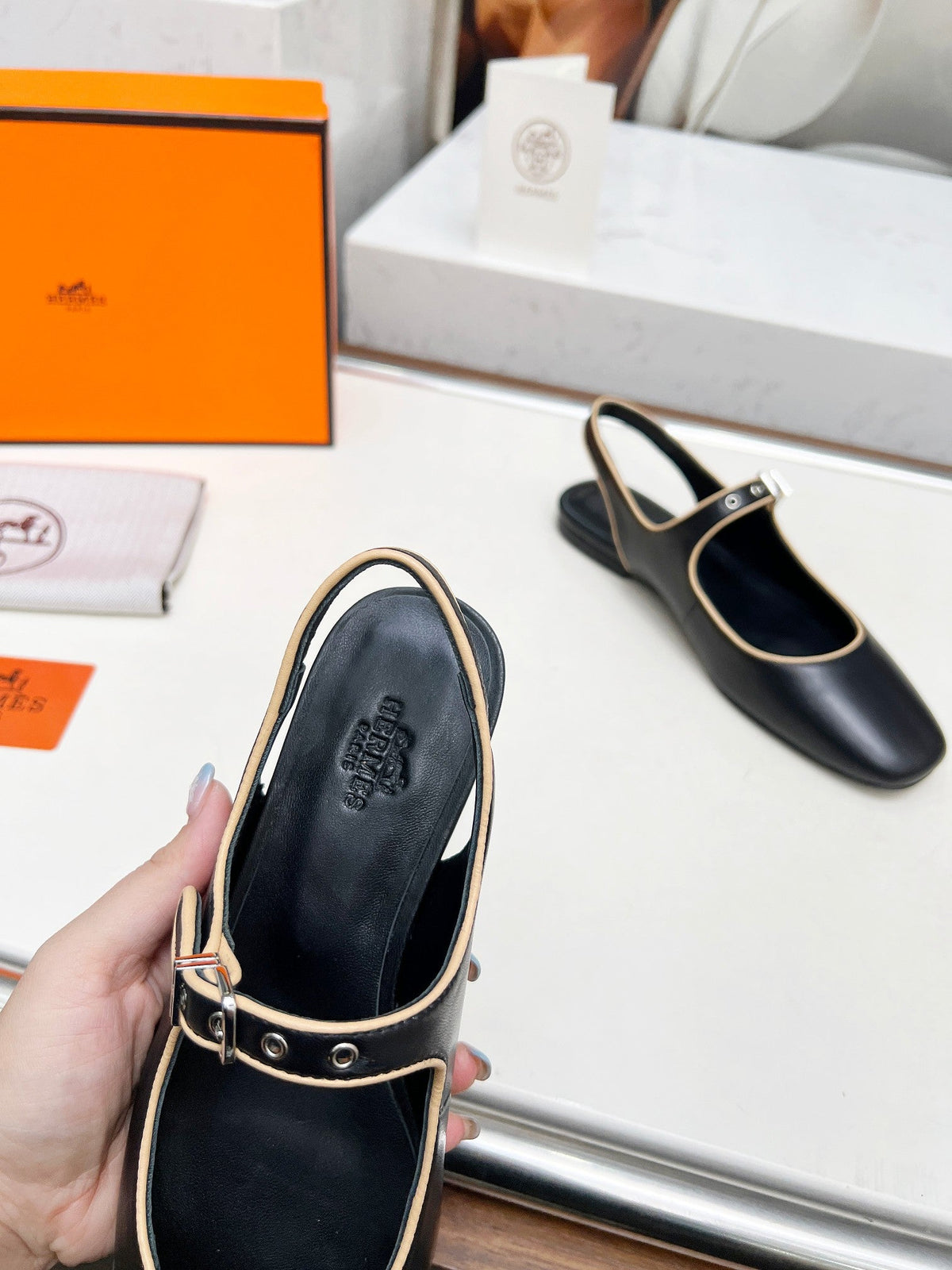 Kleo Slingback Black Lambskin 214069