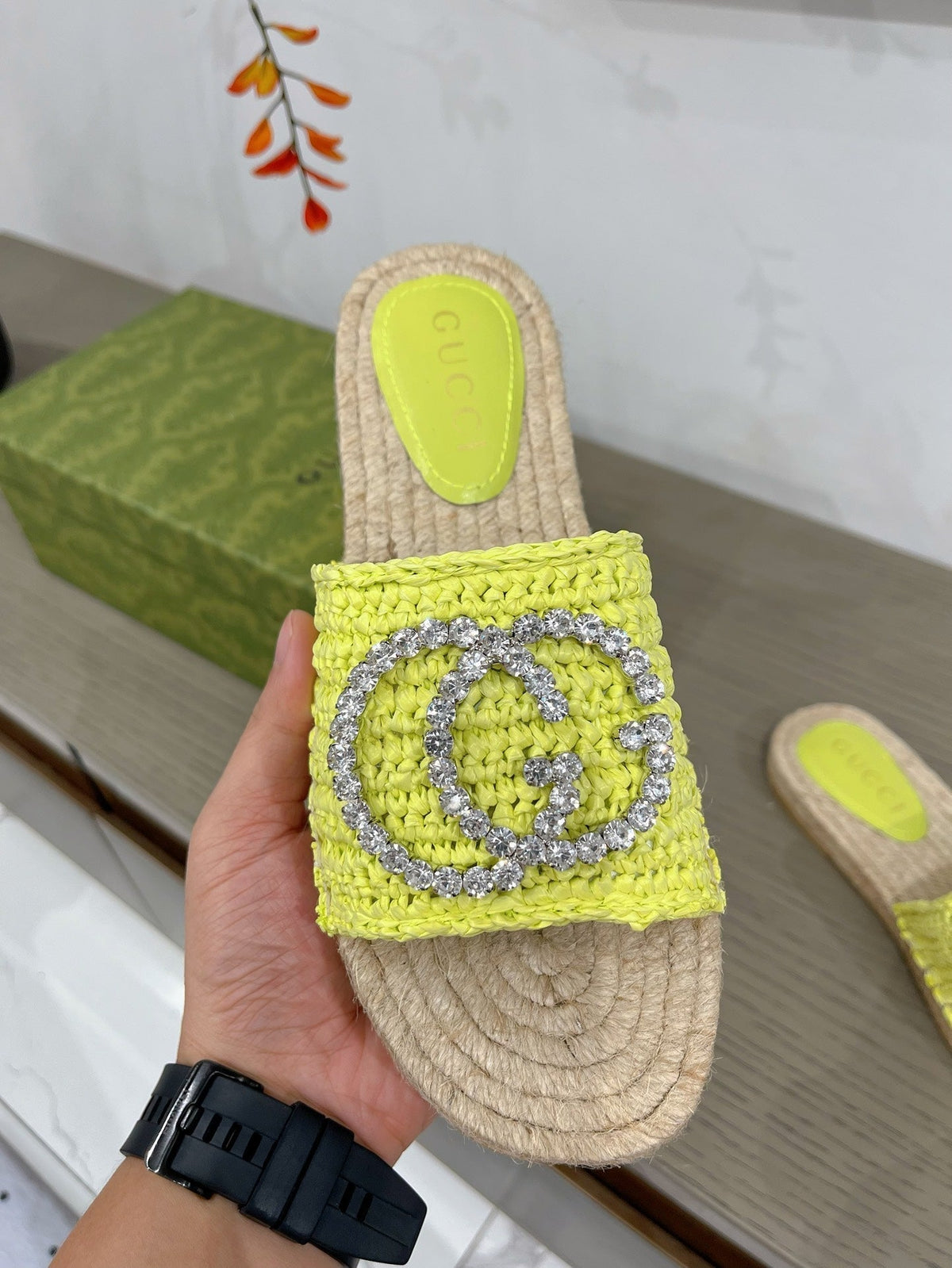 GG INTERLOCKING G ESPADRILLE LEMON FABRIC