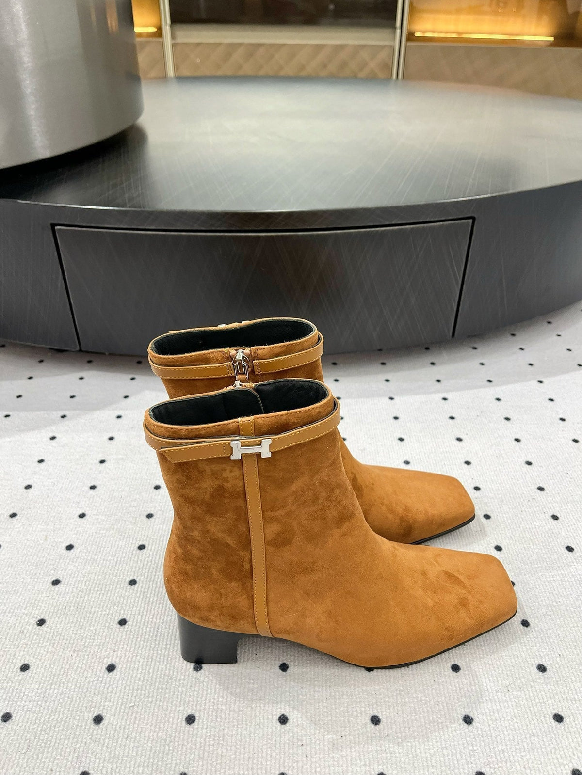 HM Hommage Ankle Boot 50mm Brown Orange Suede 954737
