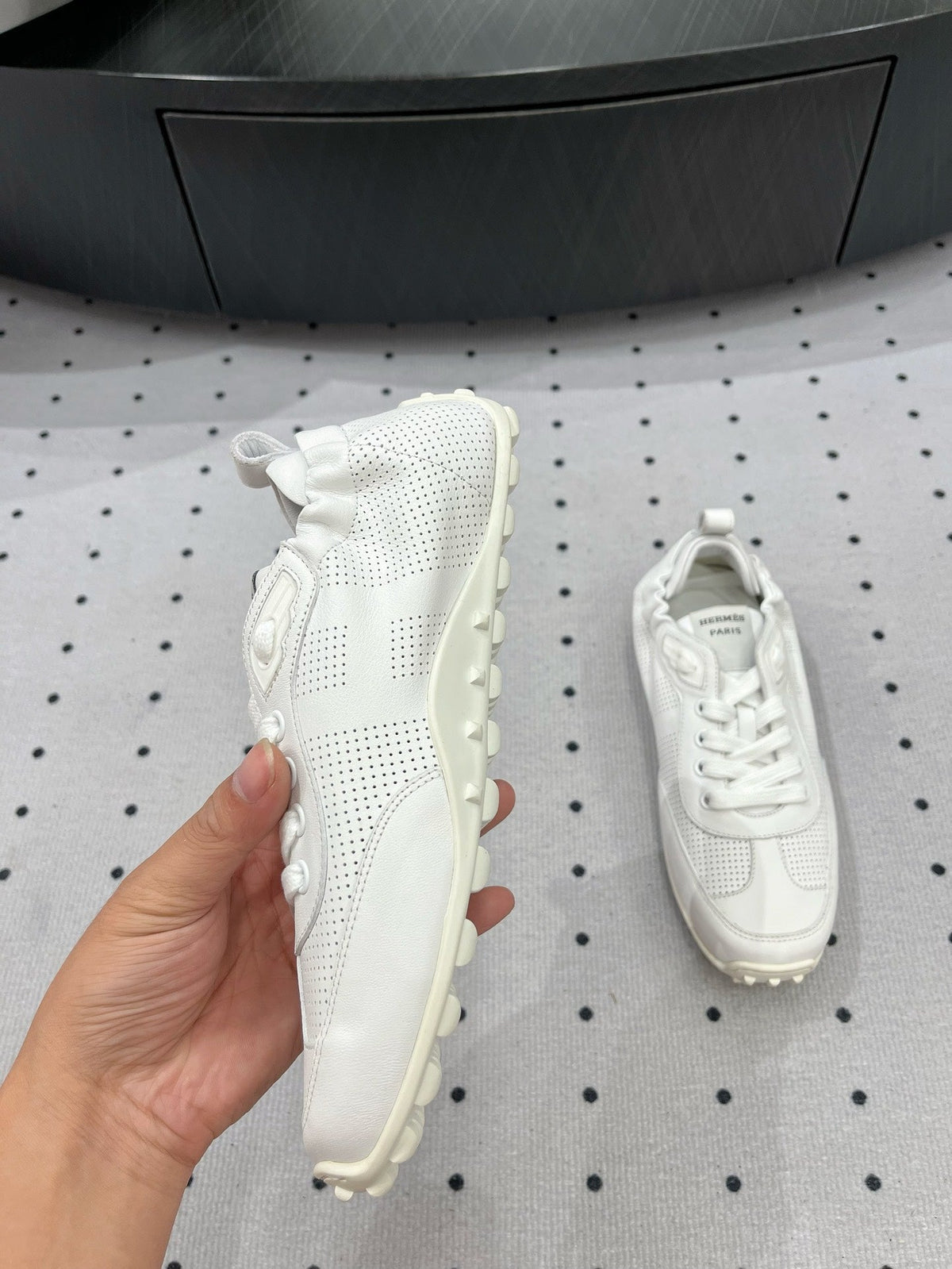 HM Sneaker 10mm In White Cowhide 954744