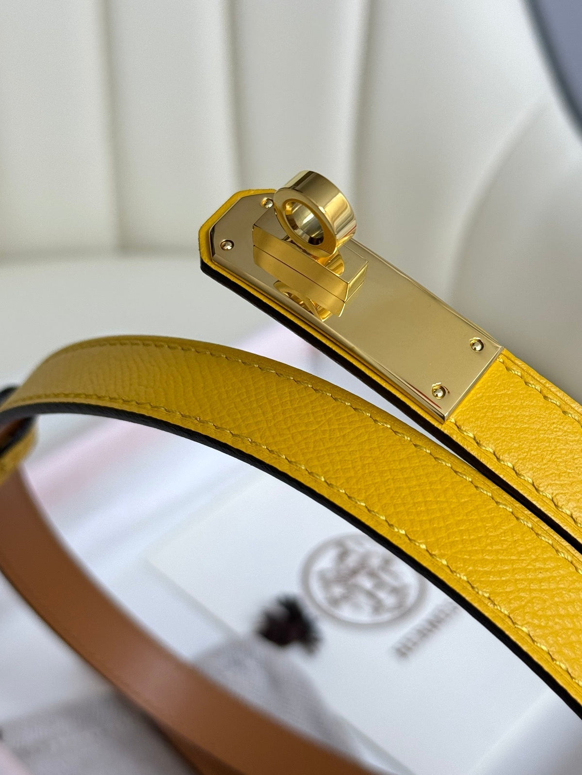 HM Kelly Belt 18mm Dark Yellow Epsom Leather