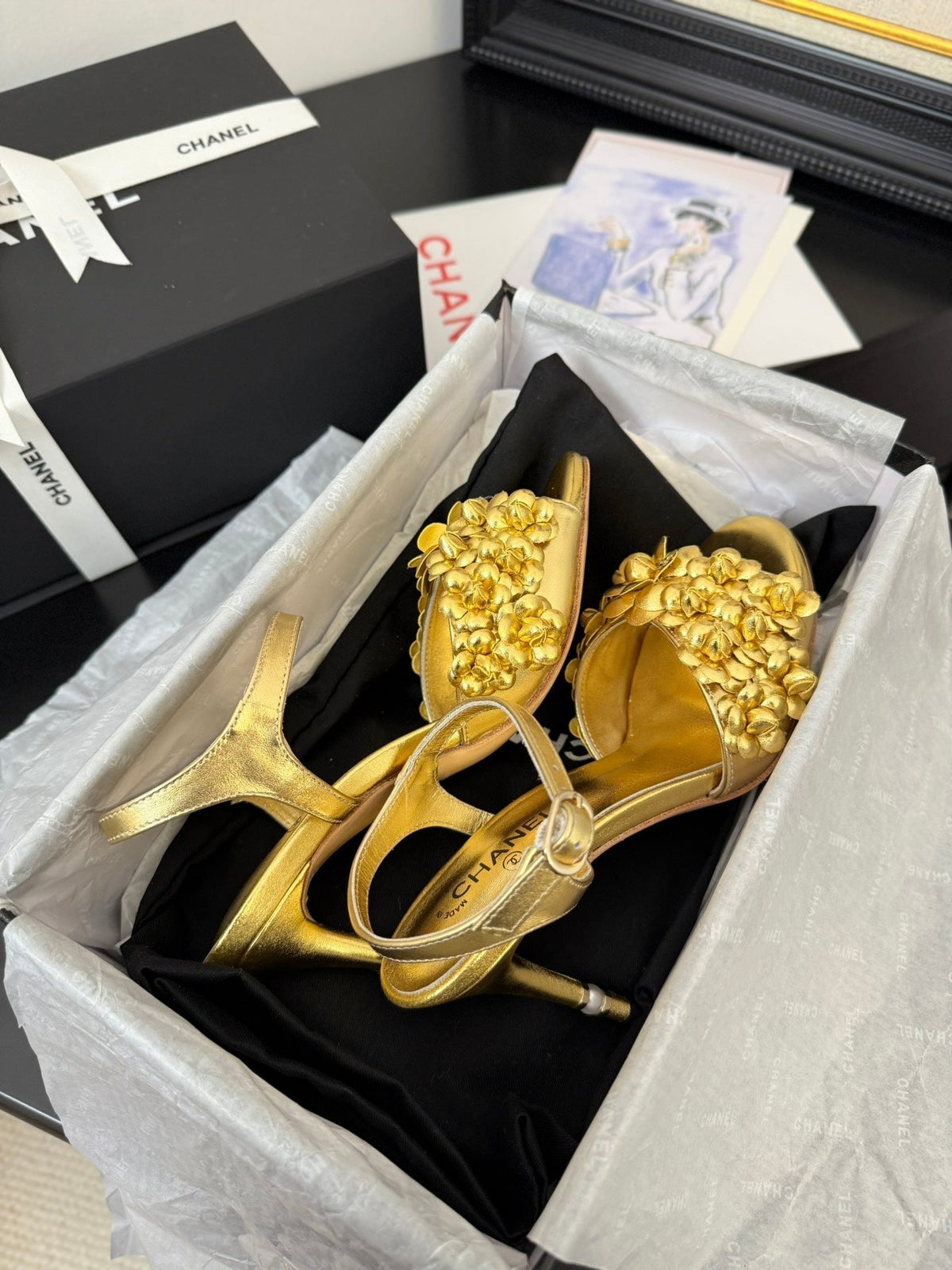 CC 25 Slingback Gold Lambskin 233402