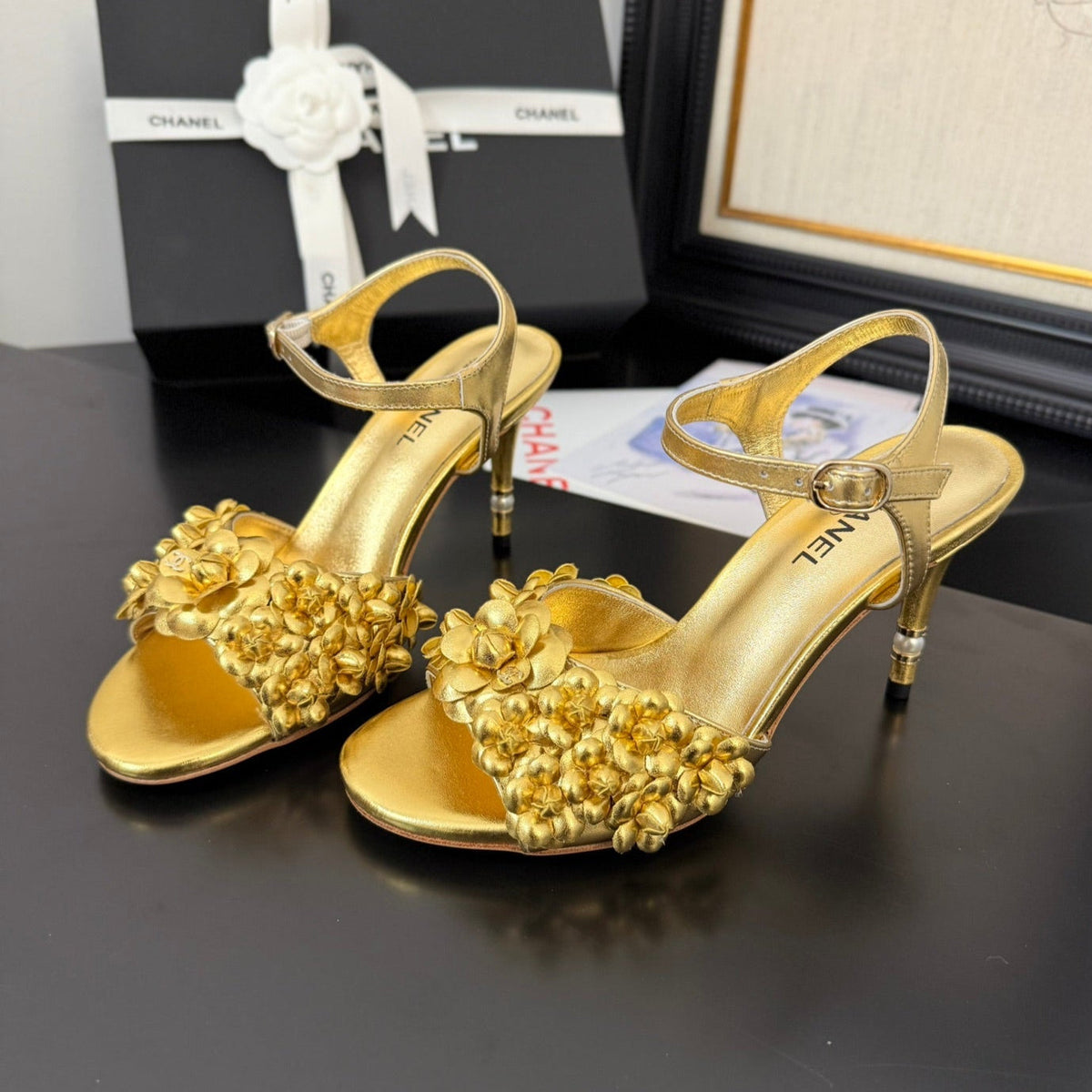 CC 25 Slingback Gold Lambskin 233402