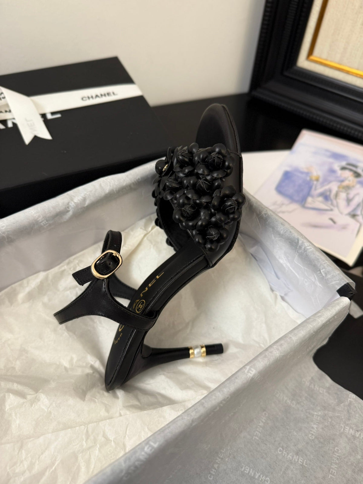 CC 25 Slingback Black Lambskin 233403