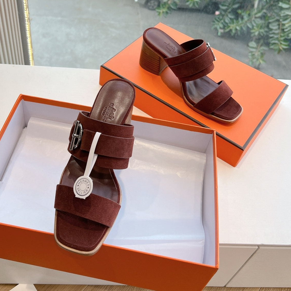 KUTE 60 SANDAL IN CHESTNUT BROWN SUEDE