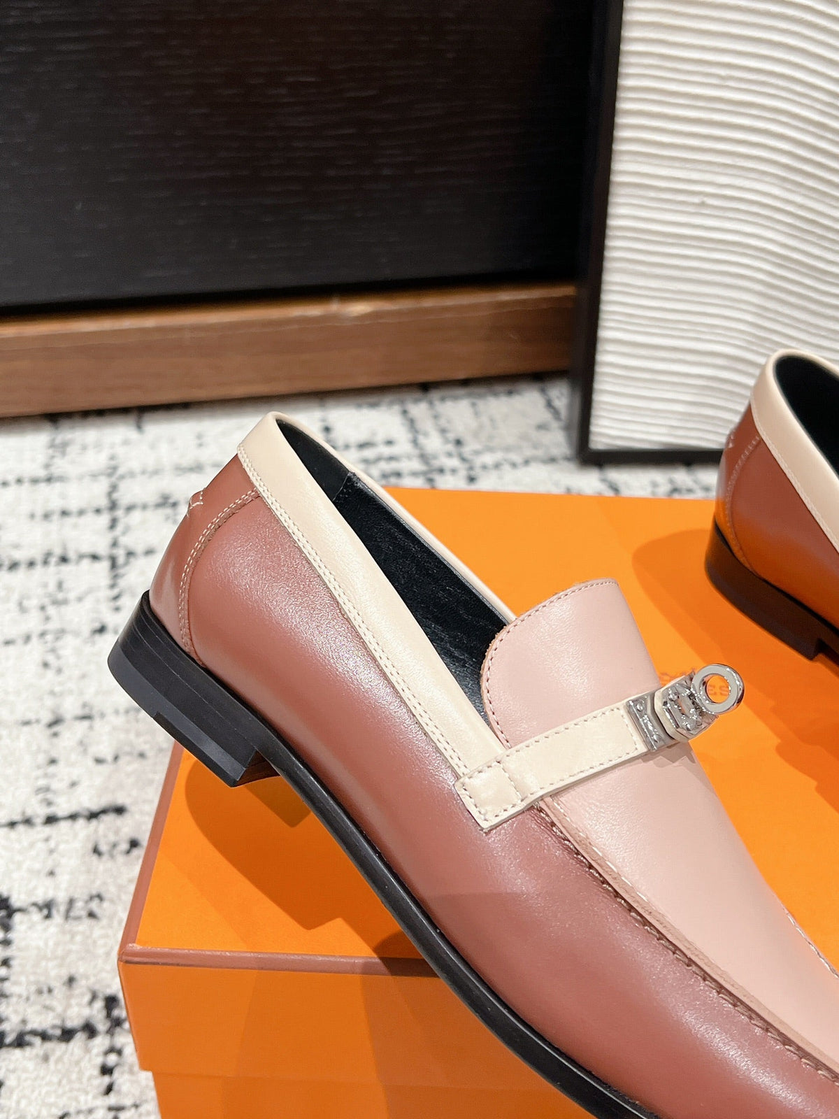 HM Destin Loafer In Nude Pink Glossy Calfskin 118792