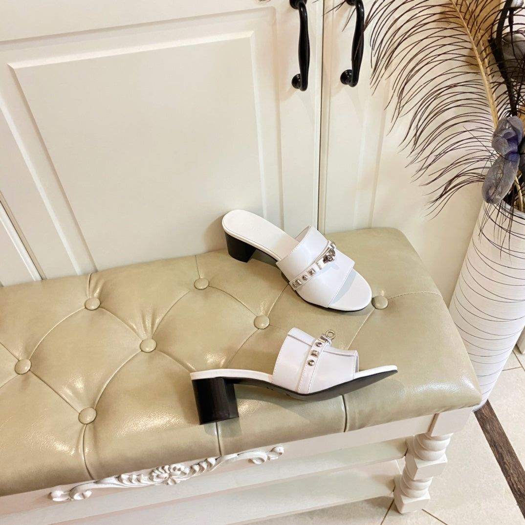 HM Giulia 50 Sandal White Calfskin