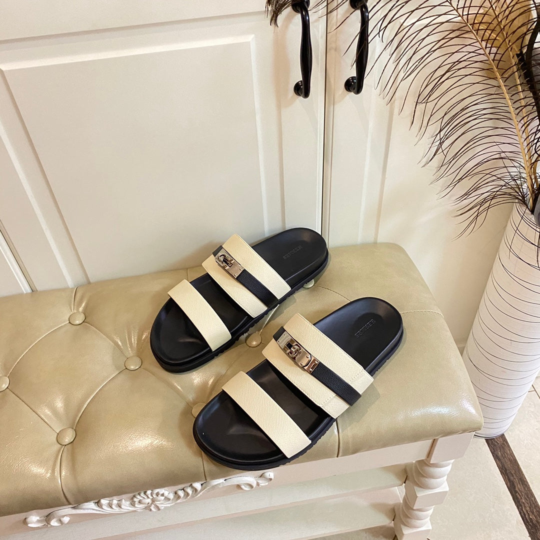 HM Jackson Sandal Ivory White Cowhide 958020