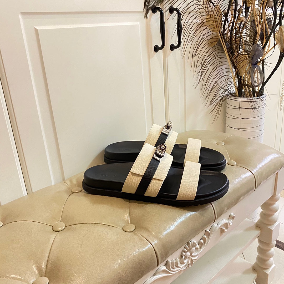HM Jackson Sandal Ivory White Cowhide 958020