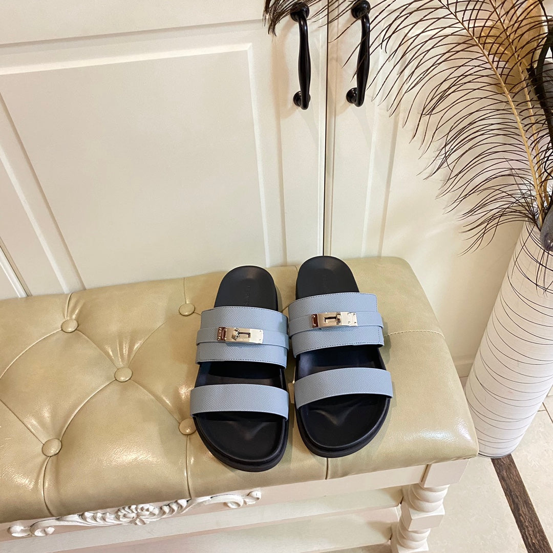 HM Jackson Sandal Grey Blue Cowhide 958032