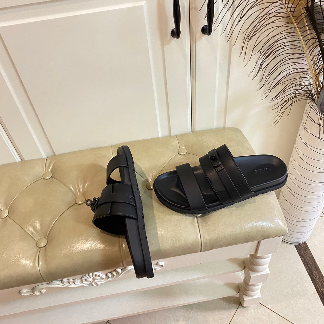 HM Jackson Sandal Black Calfskin 958043