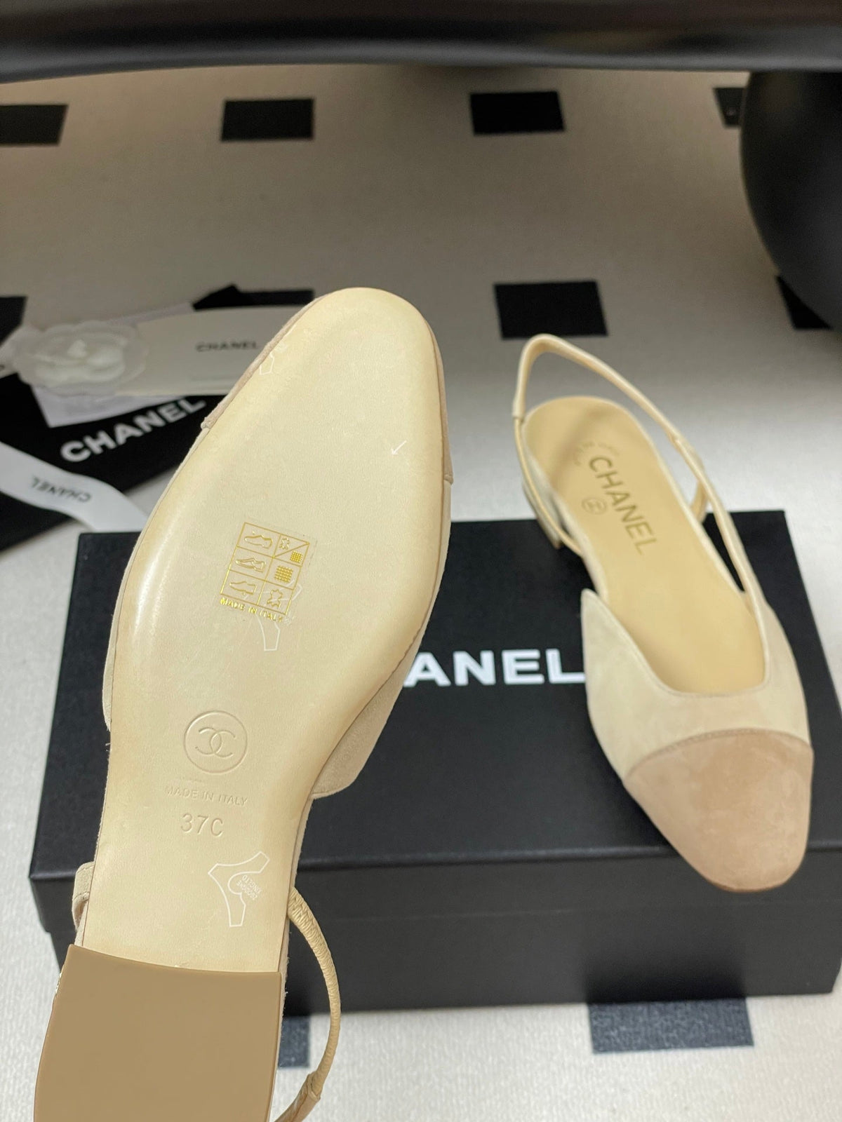 CC 25 SlingBack Flat 20mm Beige Suede 393993