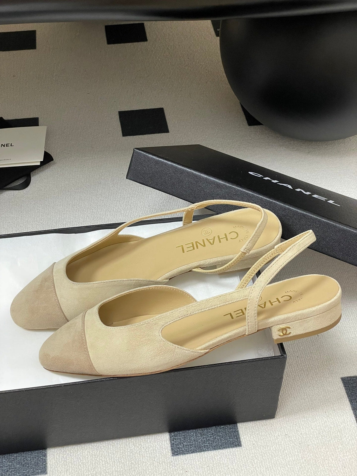 CC 25 SlingBack Flat 20mm Beige Suede 393993