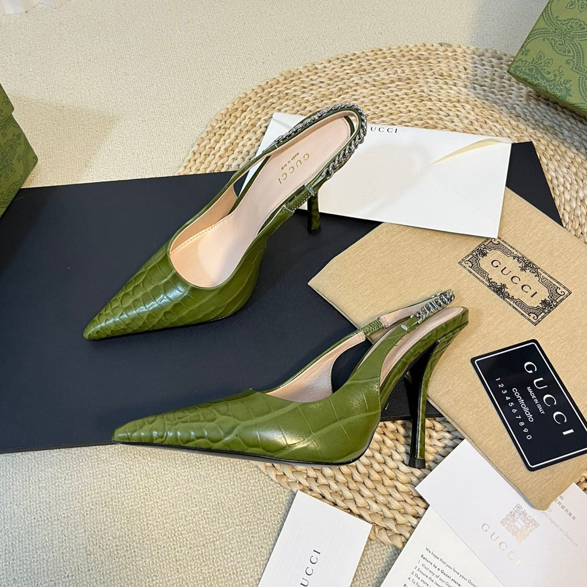 GG Women's High Heels  Green Juniper