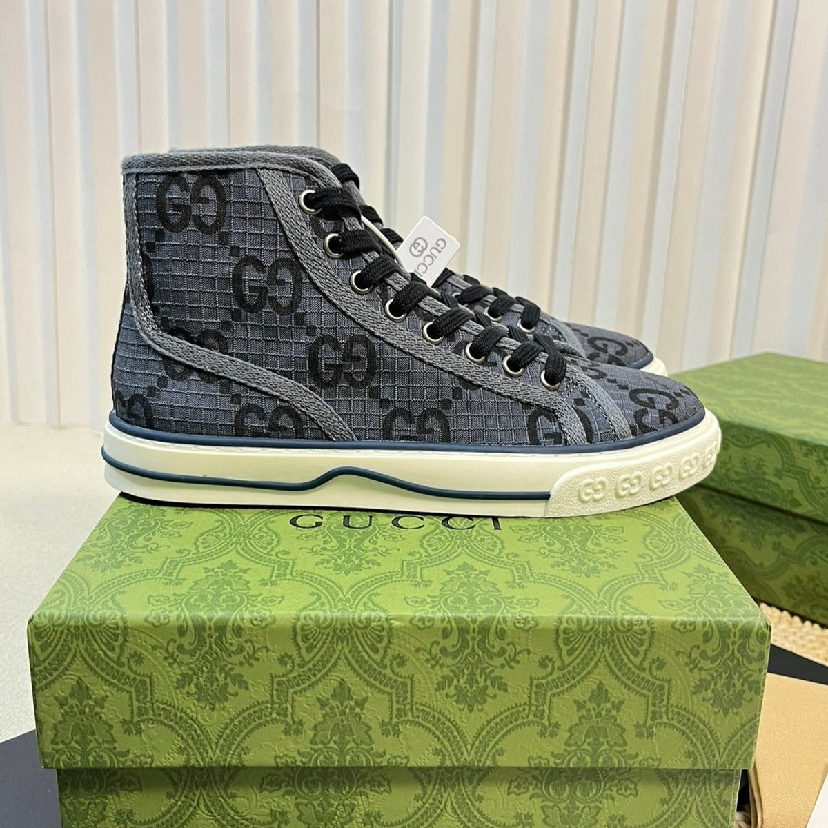 GG Tennis 1977 High Top Sneaker  Black Grey Caro