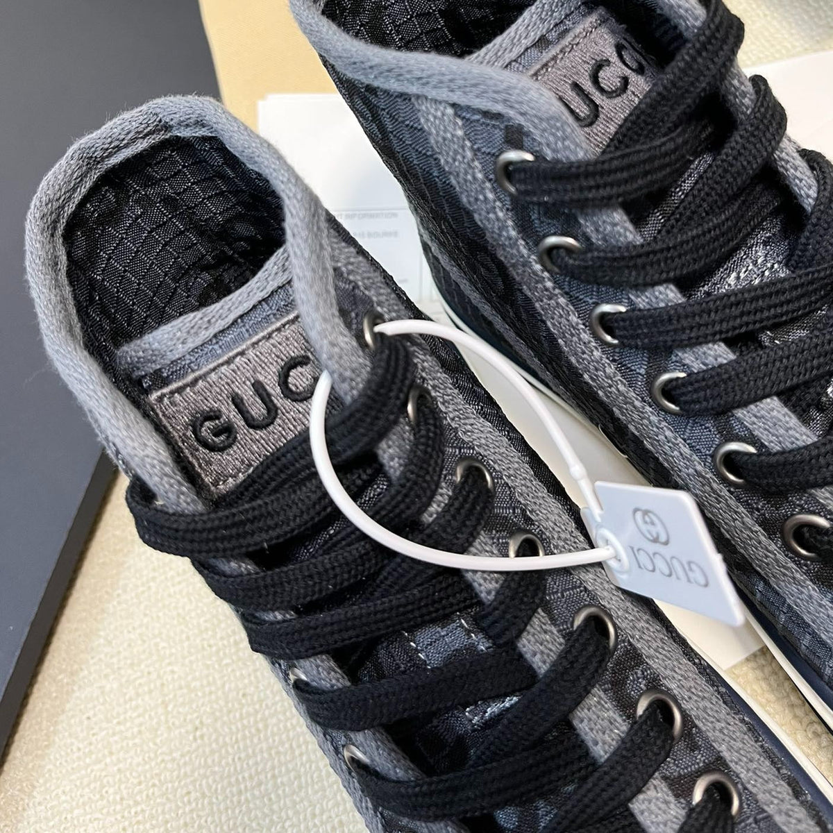 GG Tennis 1977 High Top Sneaker  Black Grey Caro