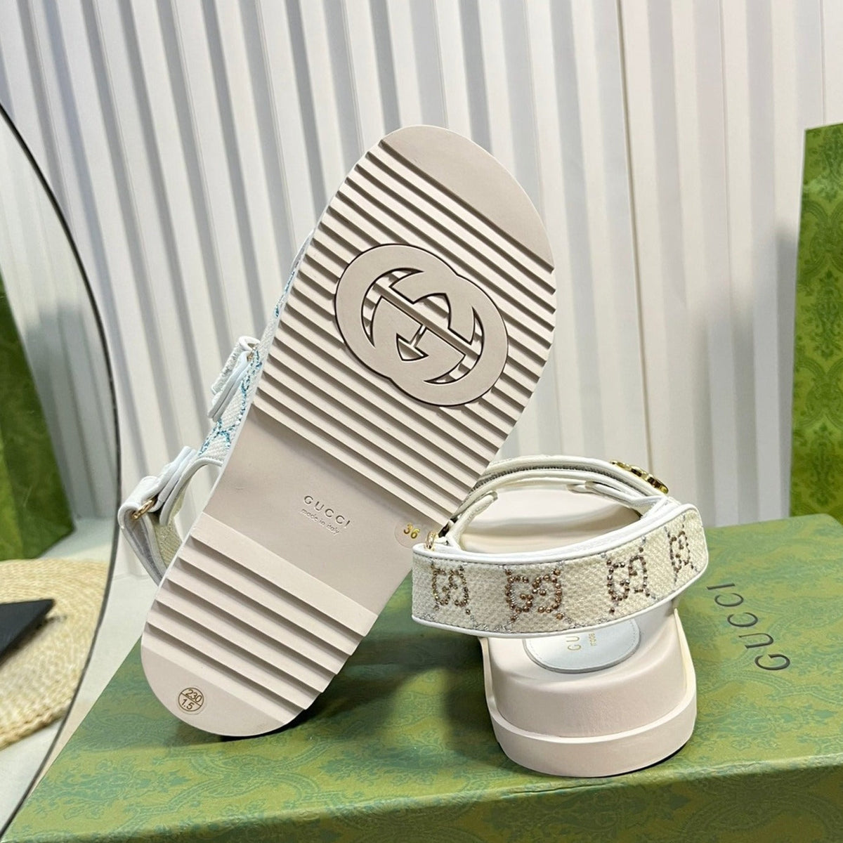 GG  Sandal With Double G White