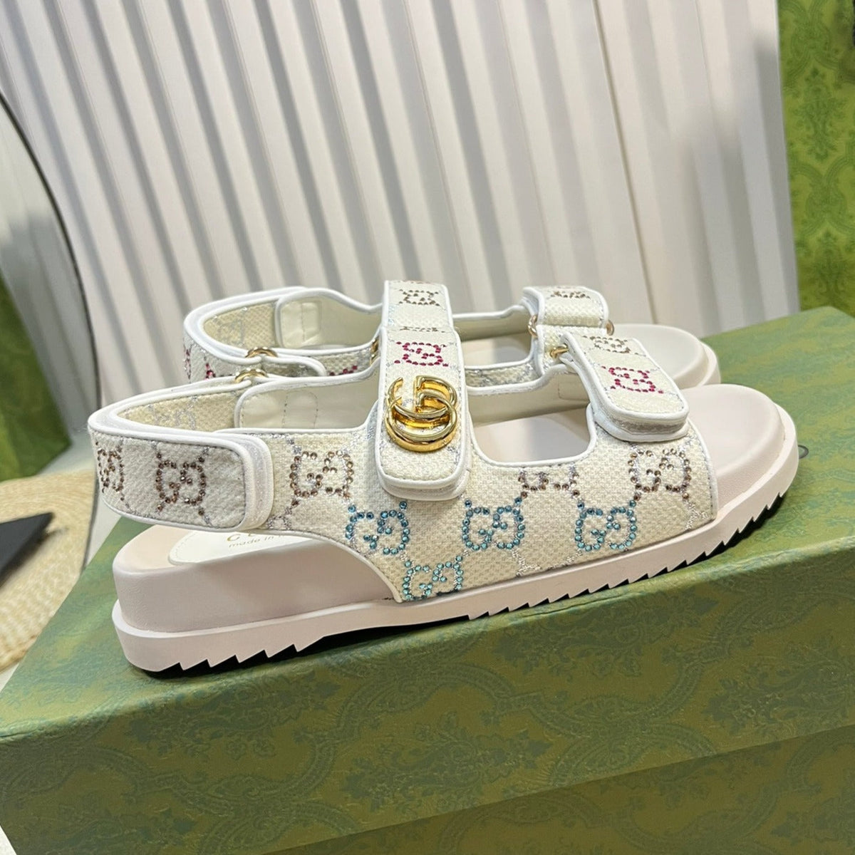 GG  Sandal With Double G White