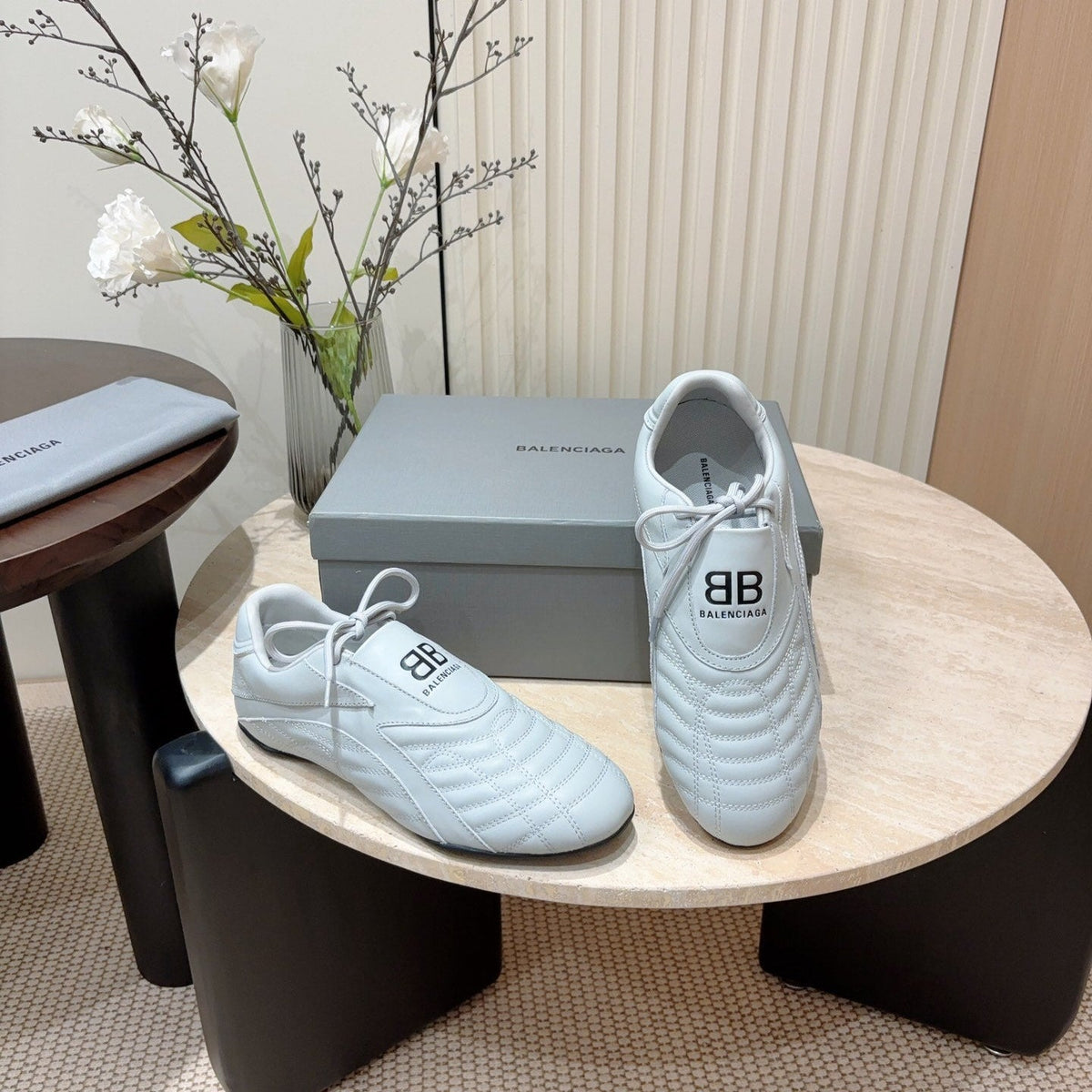 SOCCER SNEAKER IN WHITE QUILTED LAMBSKIN