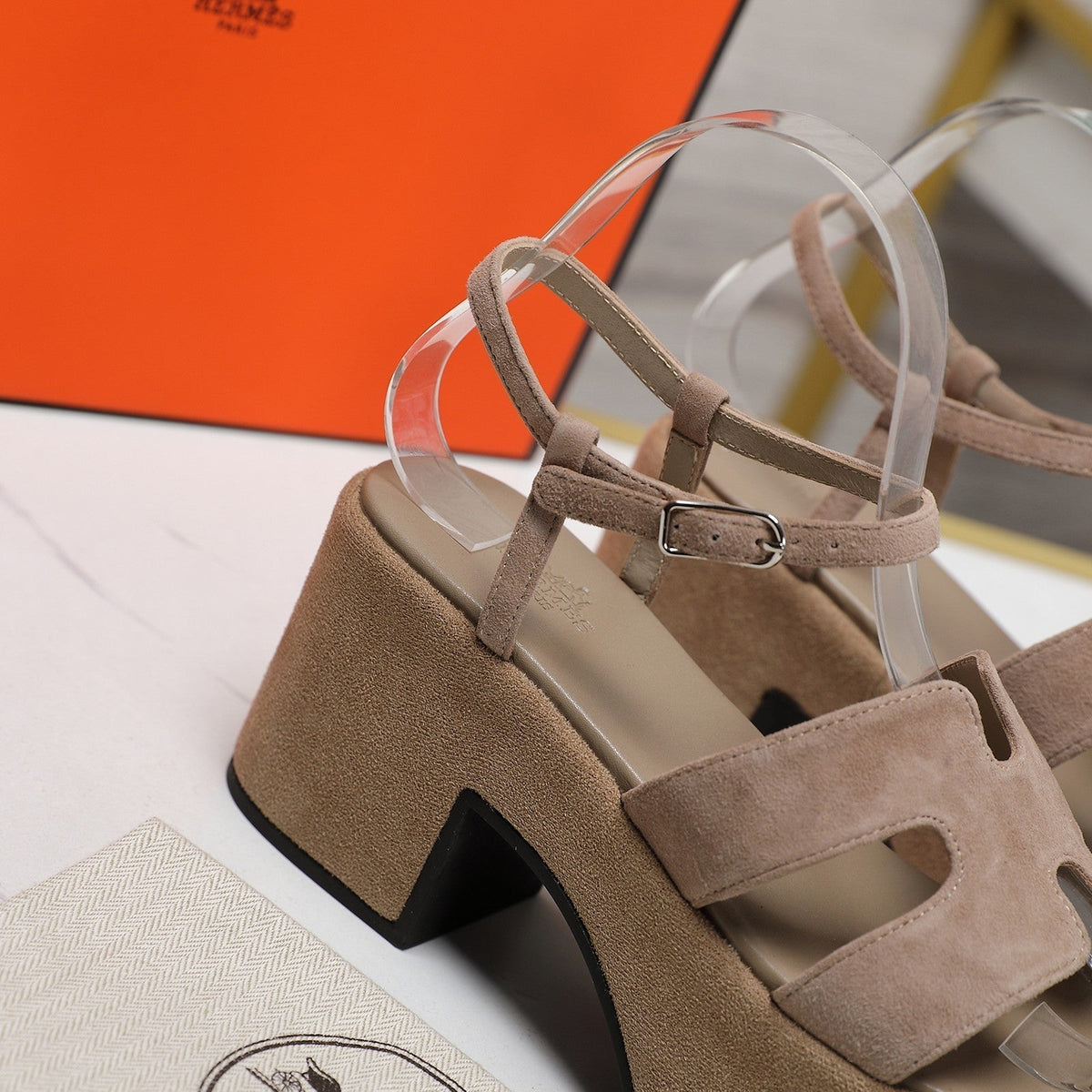 HM Jam 70 sandal In Light Brown Suede 120309