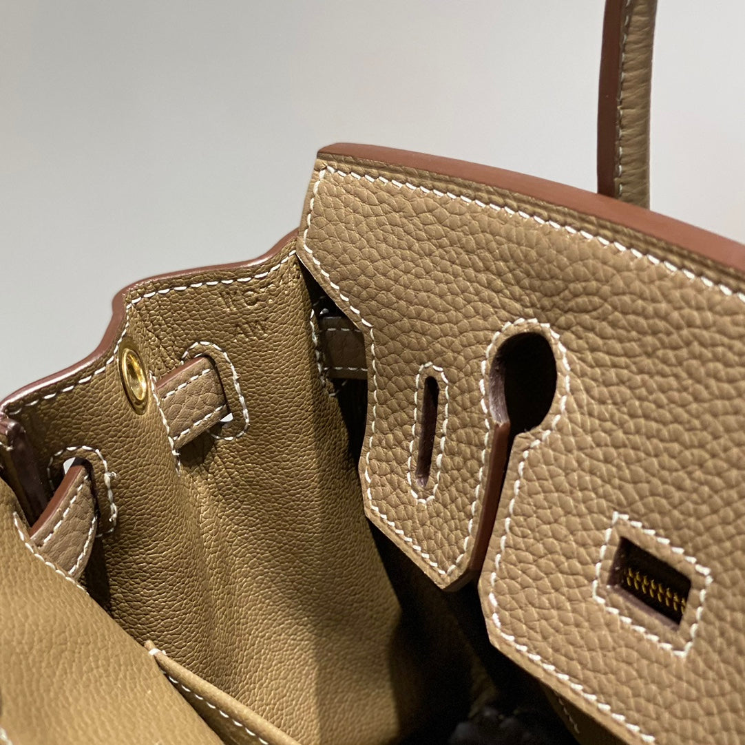 HM Birkin 20cm Etoupe Togo Leather Gold Hardware