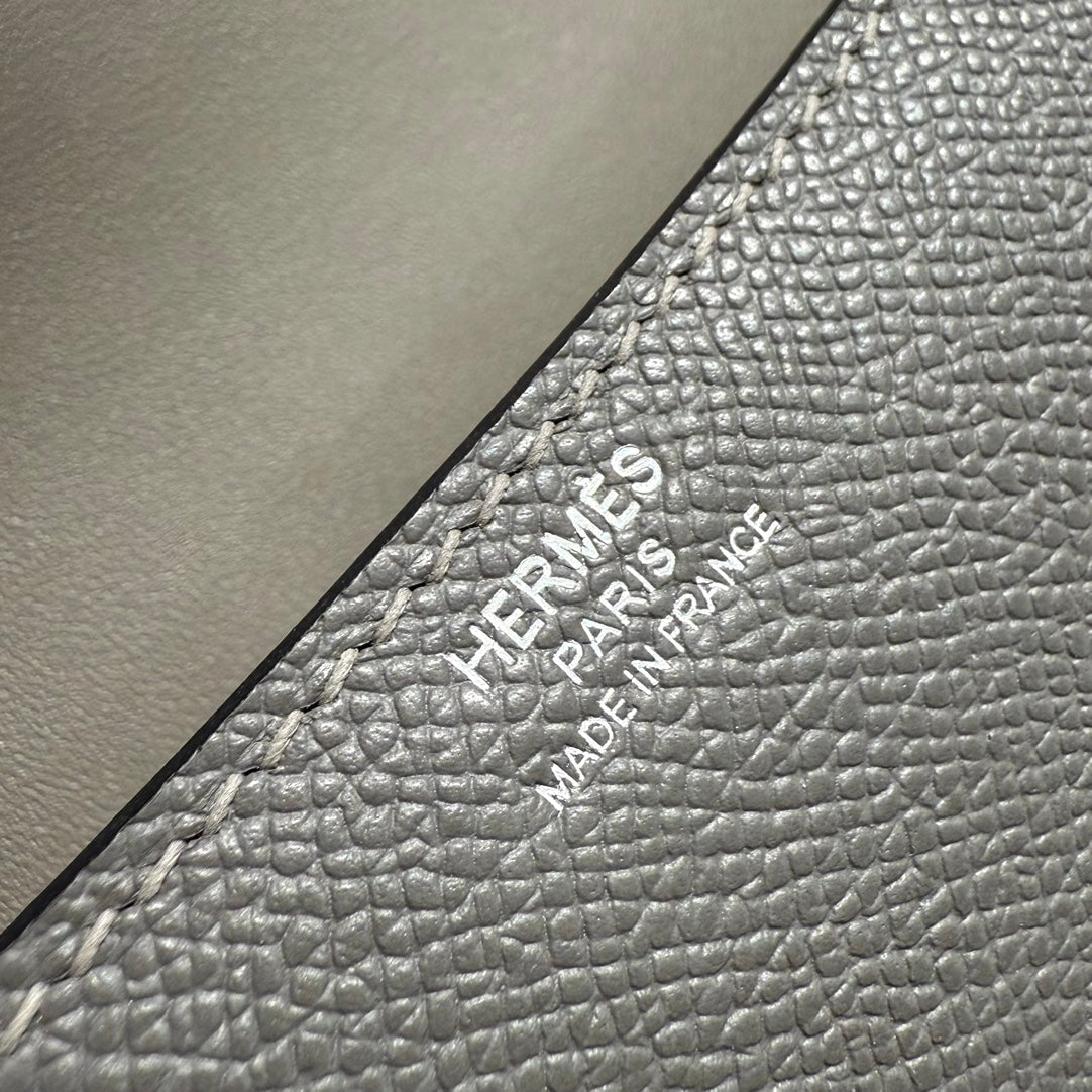HM Constance Elan 24cm Bag Dark Grey Epsom Leather Silver Hardware