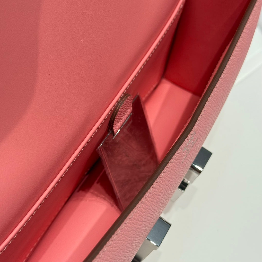 HM Constance Elan 24 Salmon Pink Epsom Silver Hardware 237347