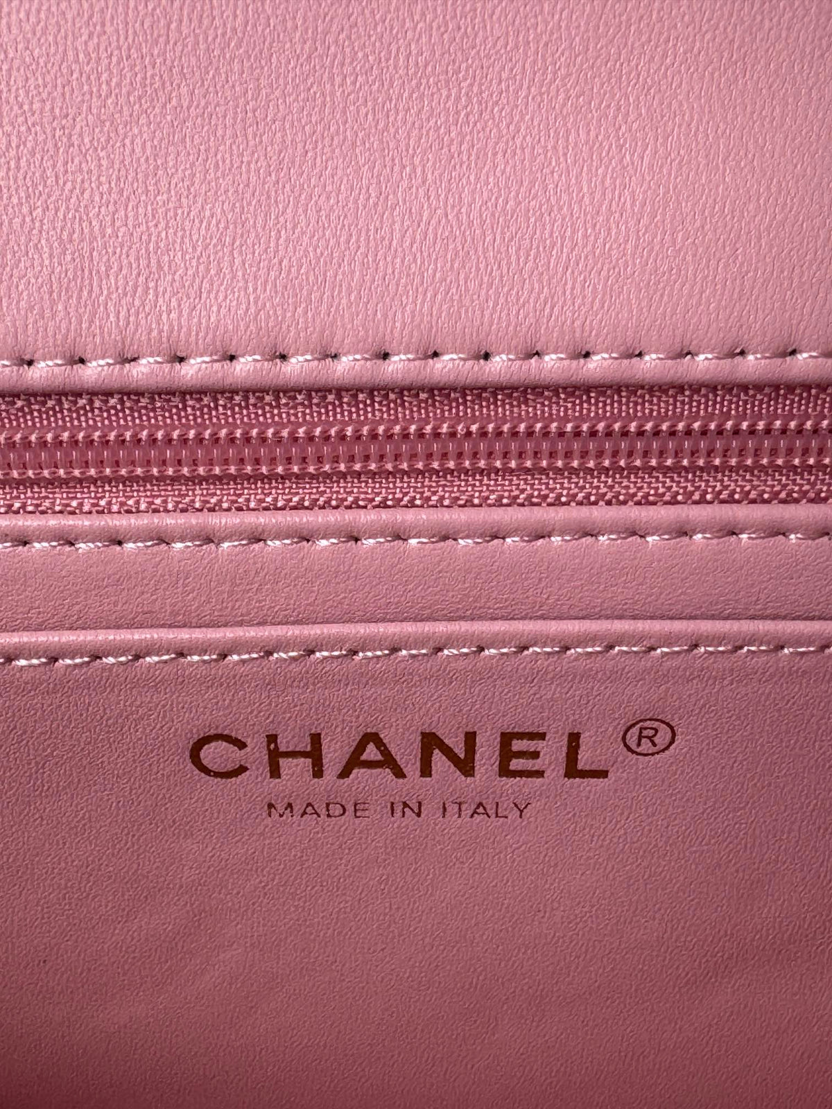 24c mini flap bag 20cm with top handle pink calfskin silver hardware