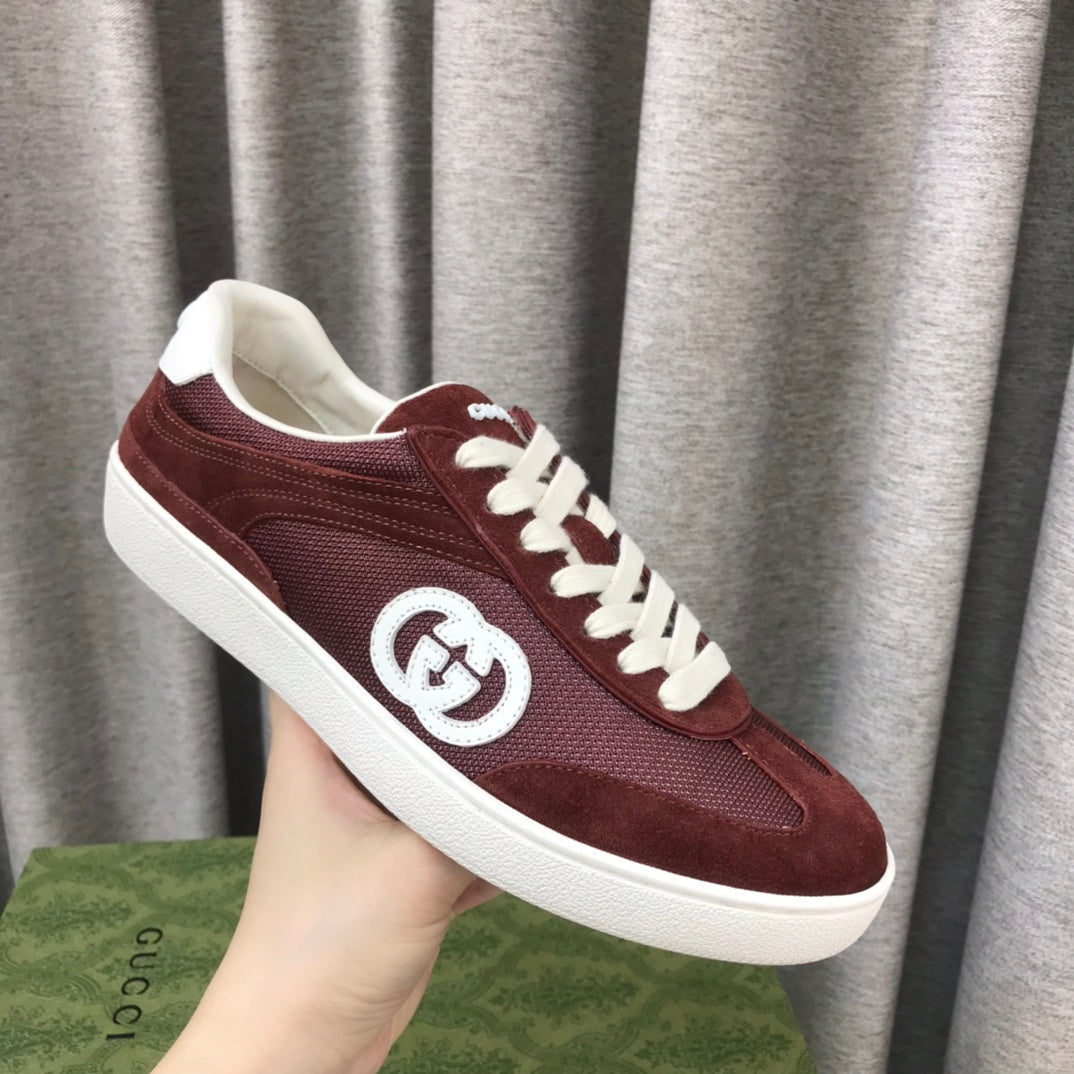 GG INTERLOCKING G SNEAKER WINE SUEDE