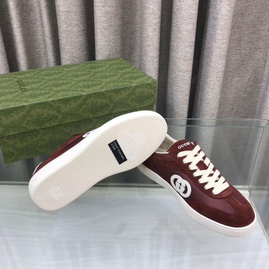 GG INTERLOCKING G SNEAKER WINE SUEDE