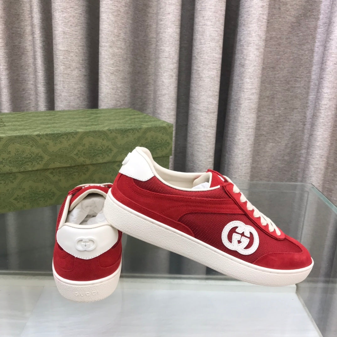GG INTERLOCKING G SNEAKER CHERRY SUEDE