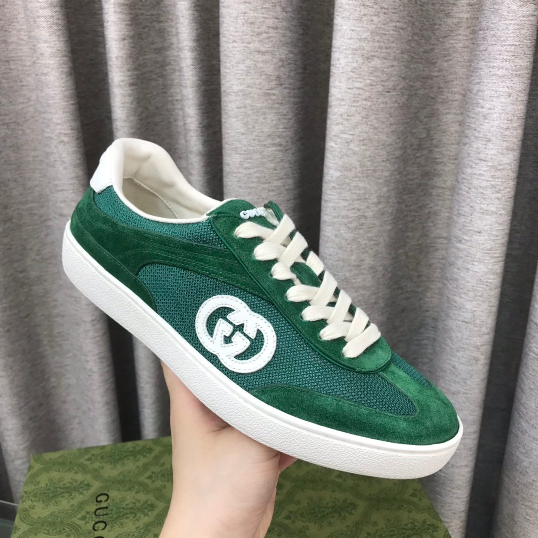 GG INTERLOCKING G SNEAKER GREEN FOREST SUEDE