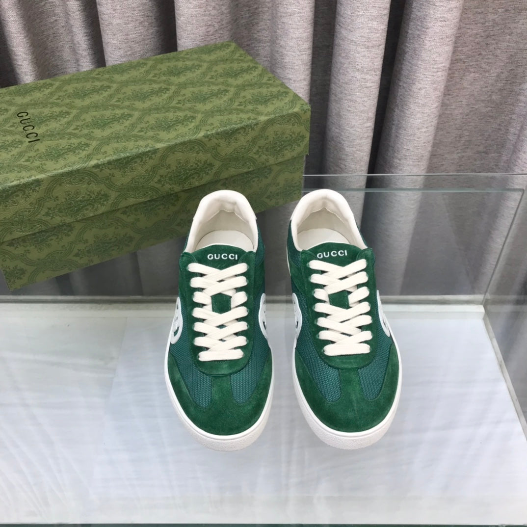 GG INTERLOCKING G SNEAKER GREEN FOREST SUEDE