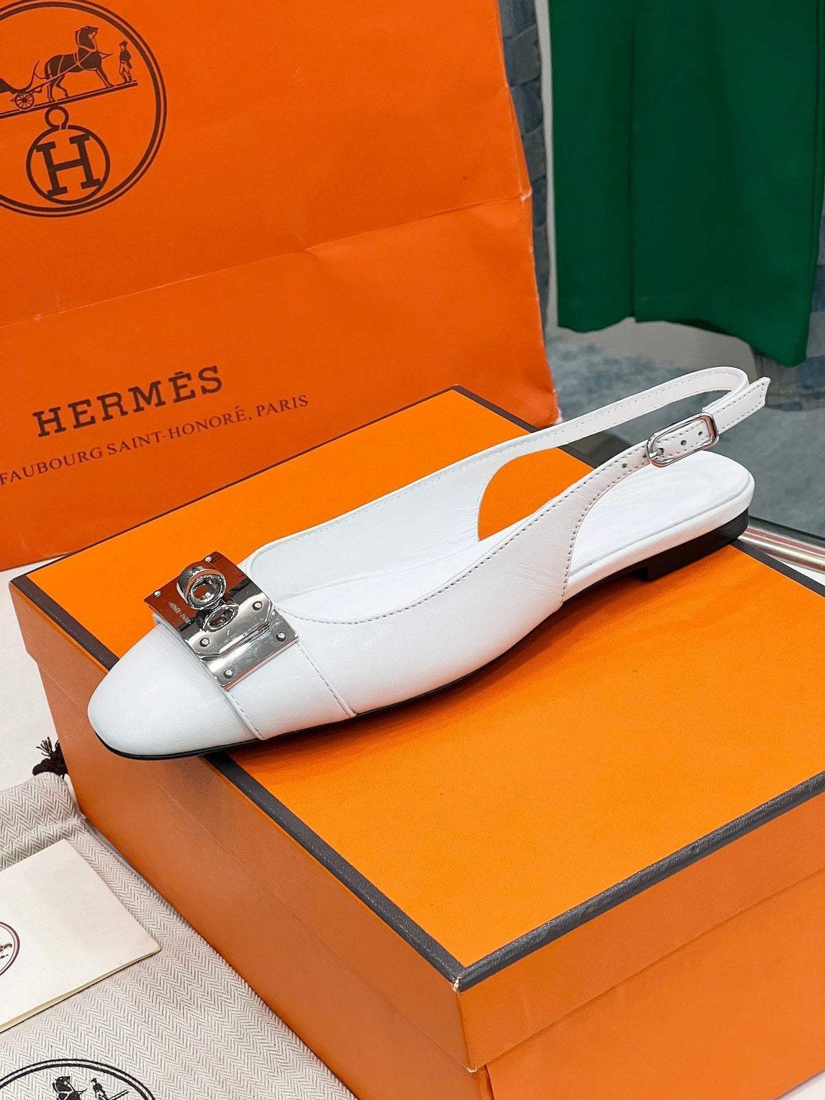 INNOCENTE SLINGBACK WHITE CALFSKIN