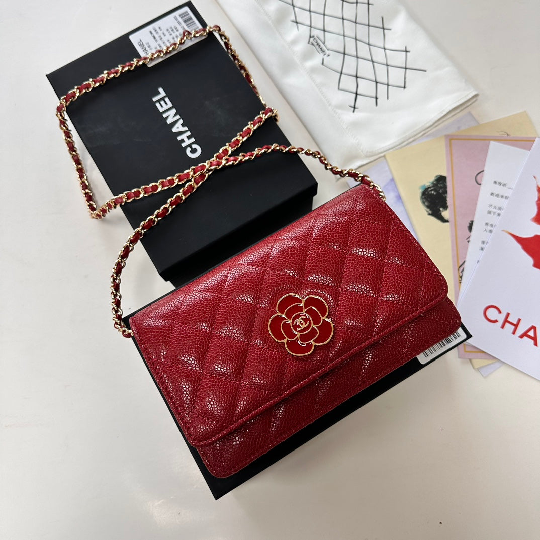 CC WOC Classic Fortune Bag 19cm Red Caviar Leather