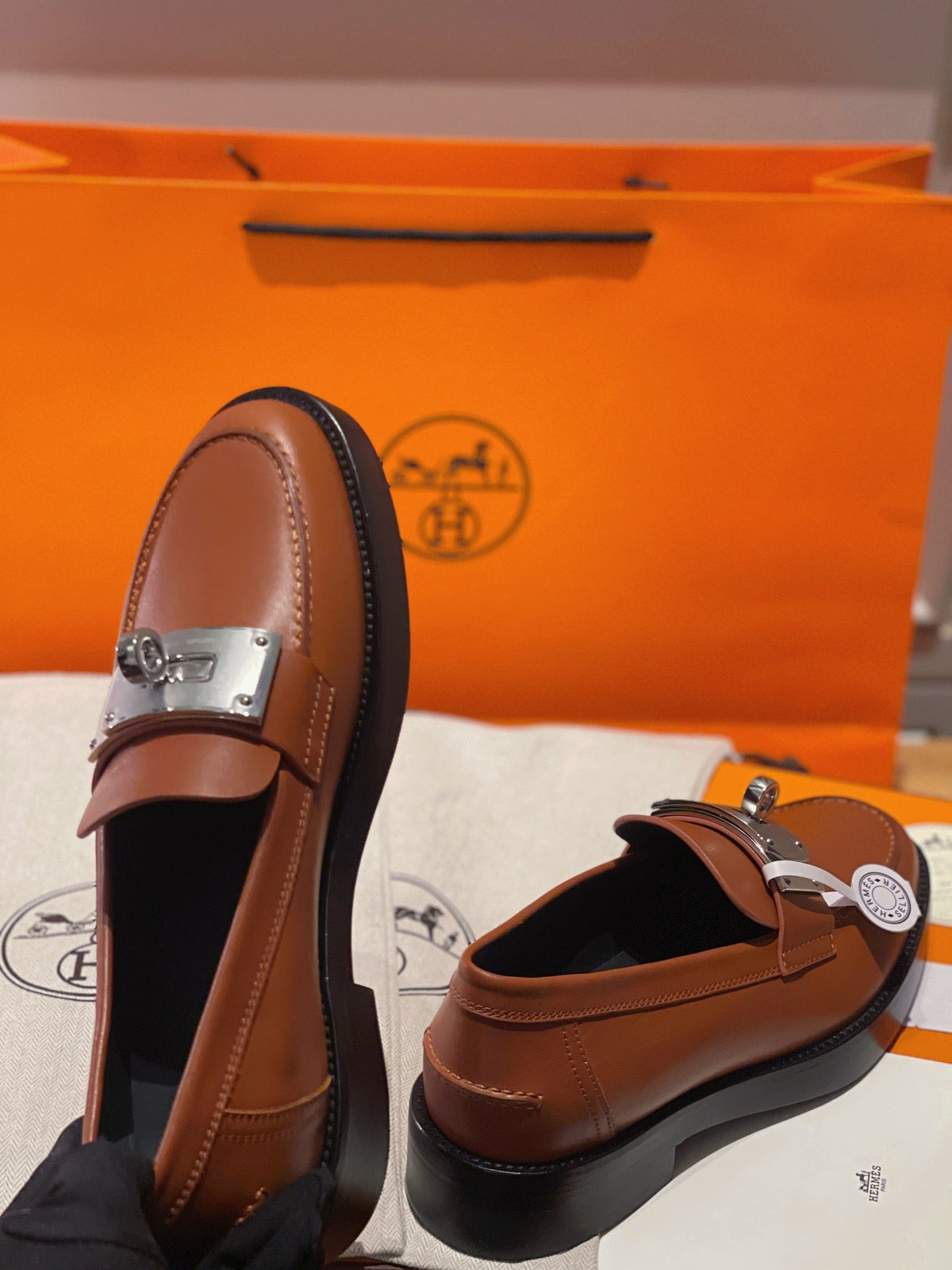 HM Destin Loafer In Caramel Calfskin 100176