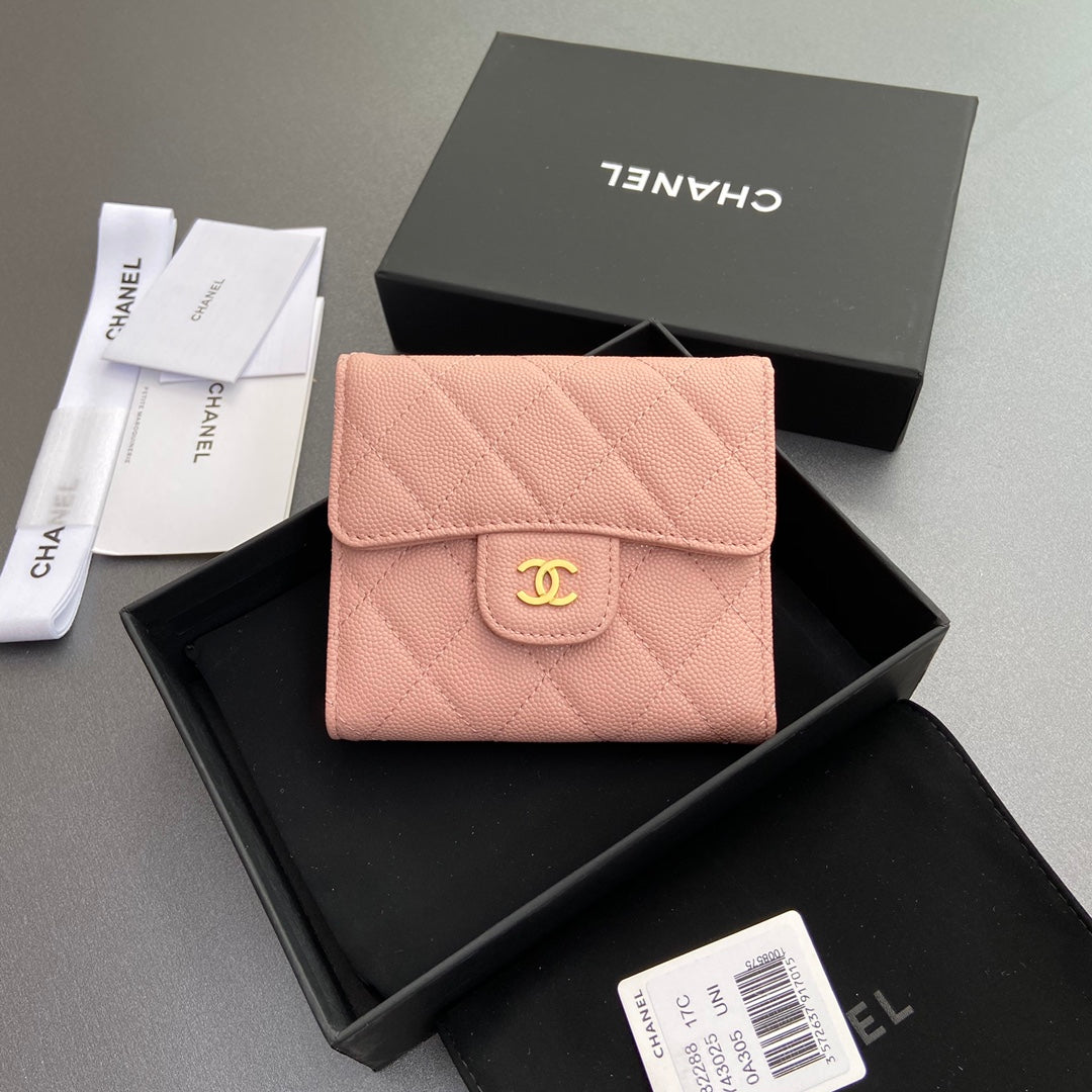 CC 82288 Classic Flap Wallet Light Pink Caviar GHW 229888