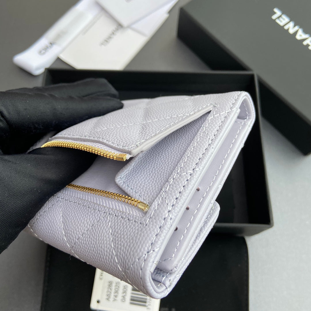 CC 82288 Classic Flap Wallet White Caviar GHW 229894