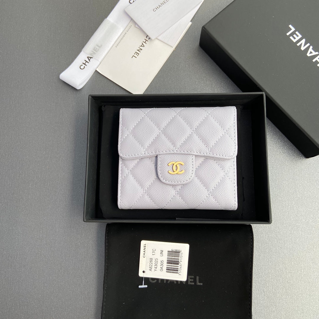 CC 82288 Classic Flap Wallet White Caviar GHW 229894