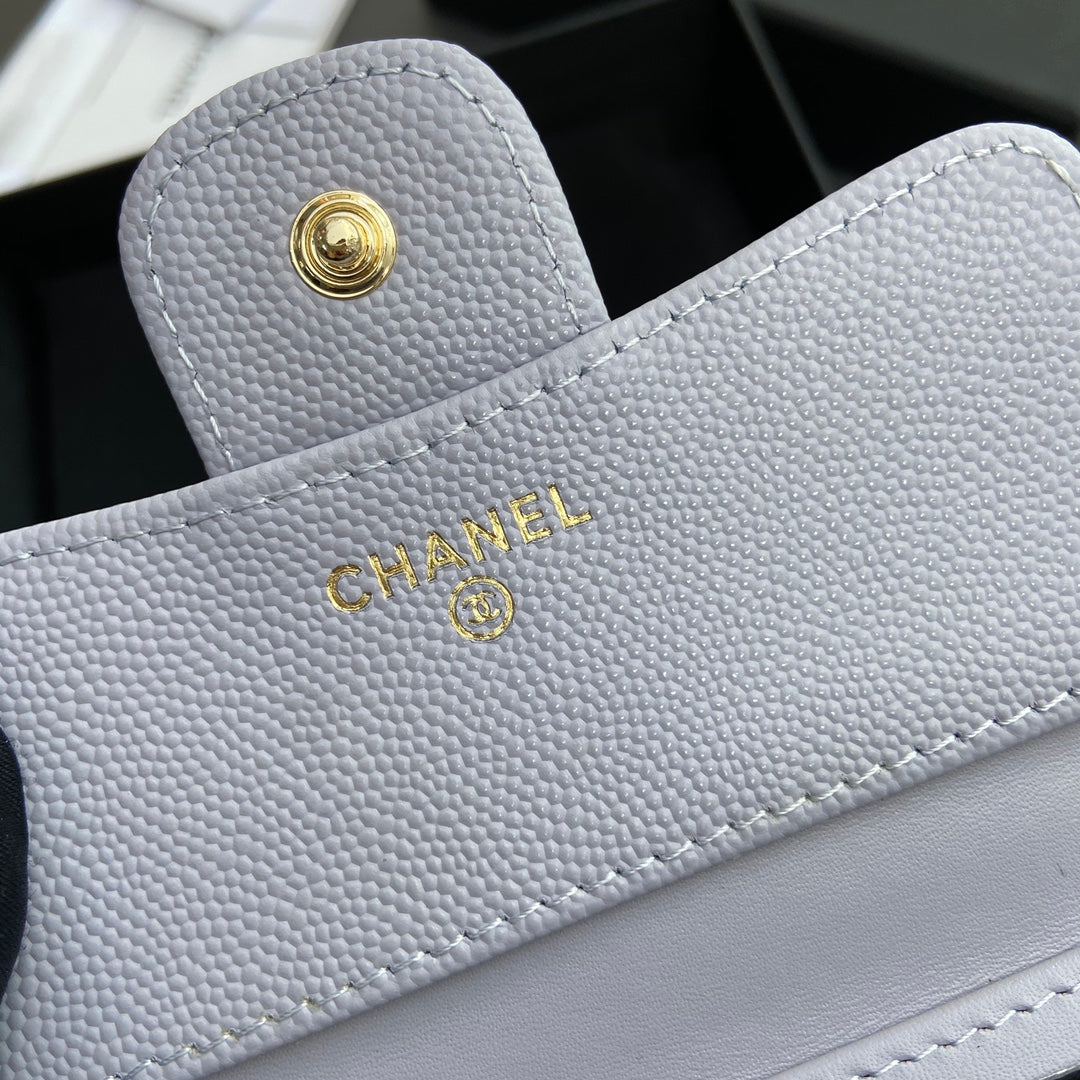 CC 82288 Classic Flap Wallet White Caviar GHW 229894