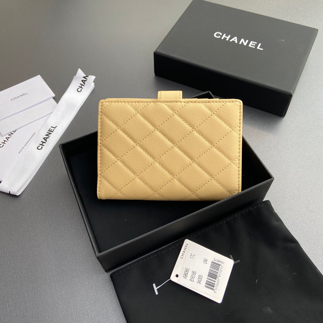 CC 96066 Compact Wallet Yellow Caviar GHW 234615